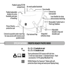Load image into Gallery viewer, Crumpler PRY9000-001 Proper Roady 9000 fits DSLR Camera and 15.6 Laptops-Black.