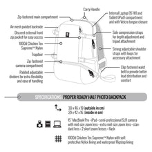 Load image into Gallery viewer, Crumpler PRYHBP-003 Proper Roady Half Photo Backpack for Camera and 15-inch Laptops-Grey Black.