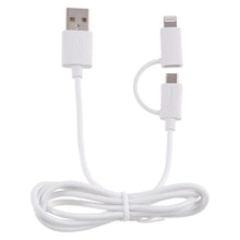 Load image into Gallery viewer, Sigma SLMC1002N1W Lightning & MicroUSB 2 in 1 cable 100cm White