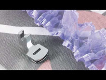 Load and play video in Gallery viewer, Brother F012N Gathering Foot-To gather one or two layers of lightweight fabric