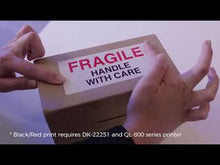 Load and play video in Gallery viewer, Brother QL-800 62mm High Speed Professional Label Printer, USB with Red color printing.