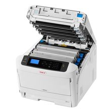 Load image into Gallery viewer, OKI C844nw A3 Laser Color LED Printer for Printing on Business cards, Posters and Banners.