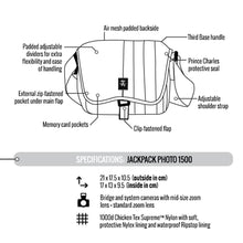 Load image into Gallery viewer, Crumpler JP1500-001 Jackpack Camera Bag 1500 for Bridge and System Cameras -Dull Black/Dark Mouse Grey