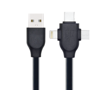 Go LMTC1003N1B Lightning MicroUSB and Type-C 3 in 1 cable 100 cm -  Black
