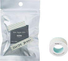Load image into Gallery viewer, King Jim TPT11-004 TEPRA Lite Film Tape Width 11mm Stripe Green-Made in Japan