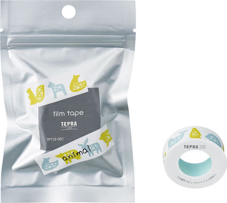 King Jim TPT15-001 TEPRA Lite Film Tape Width 15mm Animal-Made in Japan