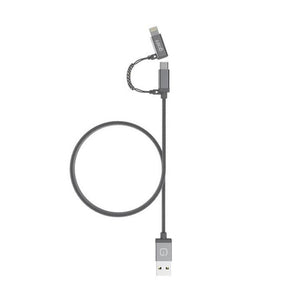 Gosh  Y20 LynkCable 2-in-1 Braided Gray Micro USB