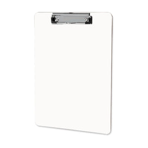 Unisub Hardboard Gloss White Clipboard w/Flat Clip 9"x12.5" / 229 x 318 mm 12/CS