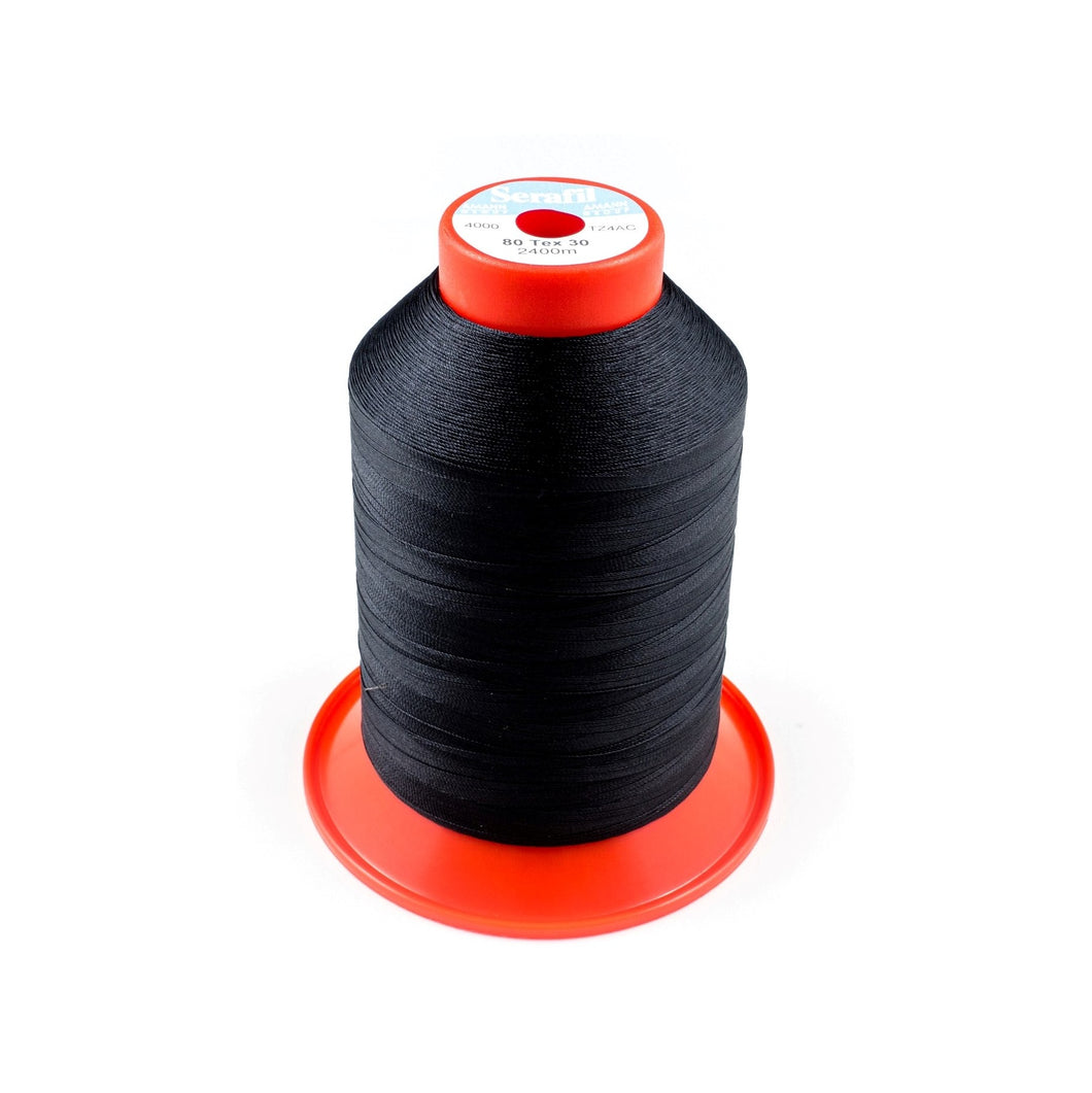 Amann 3099-4000 SERAFIL 80 2400M FS0 Polyester, continuous filament-Black