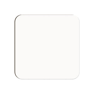 Unisub Hardboard Gloss White Coaster - Square 3.54 x 3.54 inch / 90 x 90 mm 40/CS