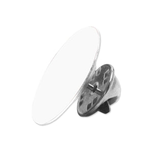 Unisub  Aluminum Clear Round Lapel Pin w/Back Clasp .875 inch / 22 mm 25/CS