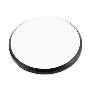 Unisub MDF Gloss White Round Plaque W/Black Edge 8.125" / 206.3 mm Round 12/CS