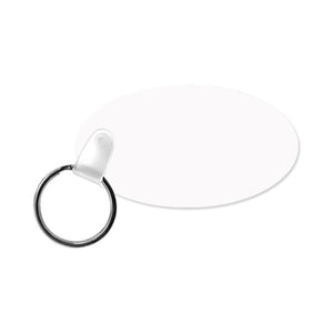 Unisub  Aluminum Gloss White Keychain - Oval 2 Sided  1.38 x 2.5 inch / 35 x 64 mm 50/CS