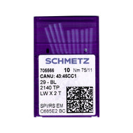 SCHMETZ 705566 29-BL D100 75/11 Blind Stitch Machine Needles LWX2T SES, LWX6T SES -Pack of 10
