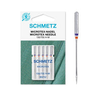 SCHMETZ 709997 130/705 H-M VCS Microtex Needles for Brother Sewing Machines for Silk & Microfiber Fabrics 80/12 - Pack of 5