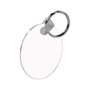 Unisub 4411 Aluminum Gloss White Keychain - Round 2 Sided 2" / 51 mm Round 50Cs