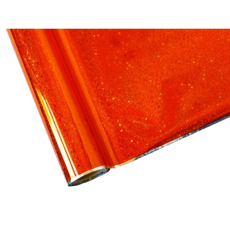 8700072557 Hot Stamping Foil for Metalizing of Printed Textiles E0KP 73 Glitter Orange 30cmx12m