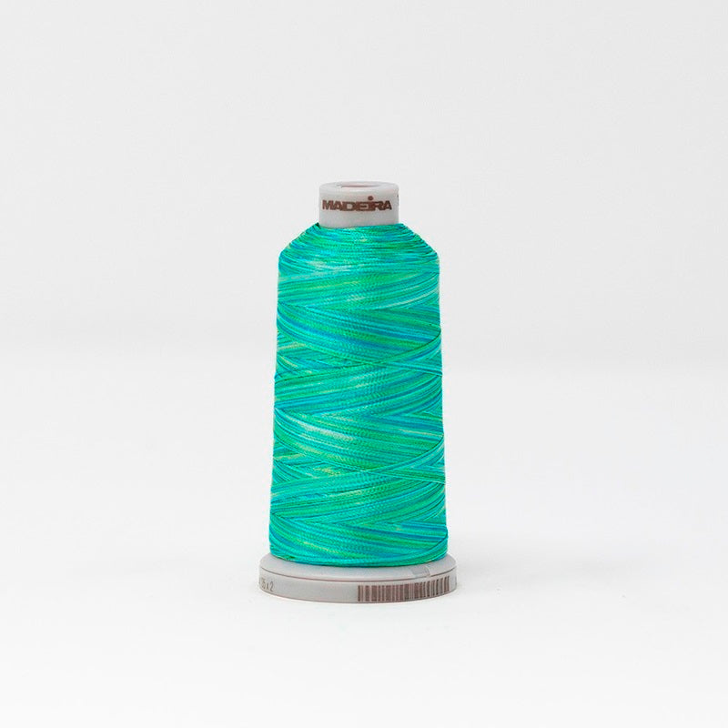 Madeira 9191602 POLYNEON NO.40 1000m Embroidery Thread -Multi Green