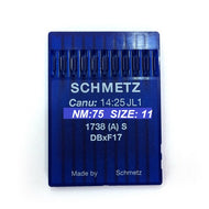 SCHMETZ 717954 1738 (A) S, DBXF17 for Industrial Sewing Machines Juki etc. For Leather 75/11 - Pack of 10