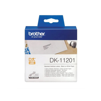 Brother Genuine DK-11201 Standard Address Labelling Tape for QL Printers Black on White, 29mm wide.