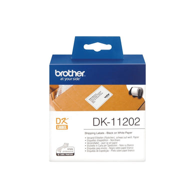 Brother Genuine DK-11202 for QL Printers Die-cut Shipping Label, 62mm x 100mm - Black on White.