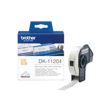 Load image into Gallery viewer, Brother Genuine DK-11204 for QL Printers Multi-purpose Labels 17mm x 54mm - Black on White.
