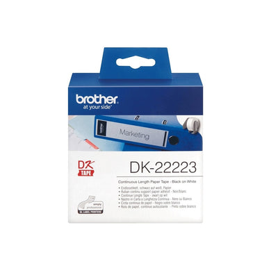 Brother Genuine DK-22223 Roll for QL Printers Continuous Paper Label 30.8mx50mm - Black Text on White.