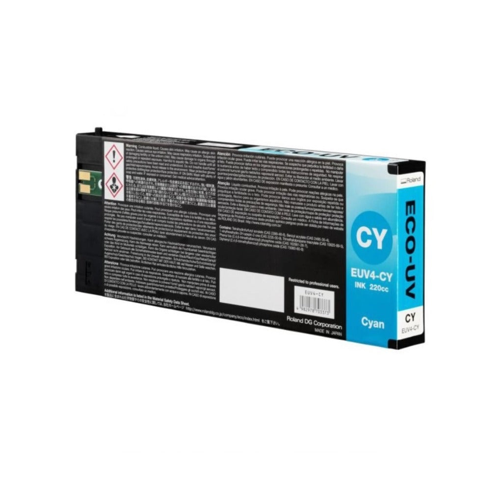 ROLAND EUV4 INK CYAN 220 CC for VersaUV printers Or Cutters