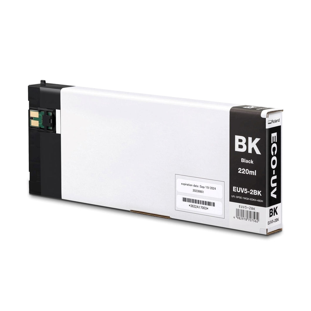 Roland BD-8 Eco-UV5 Desktop UV Flatbed Printer Ink 220cc EUV5-2BK-Black