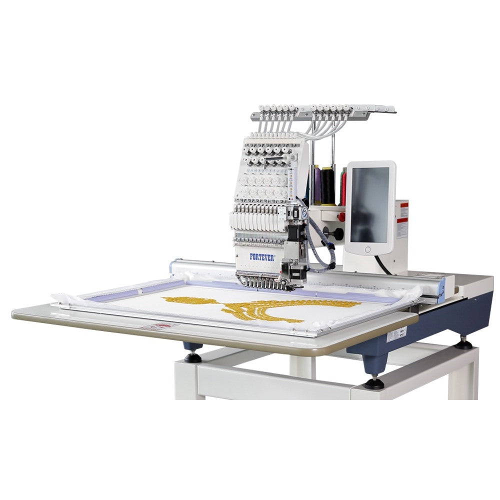 Fortever FT-1201 Pro Single Head 12 Needle Industrial Embroidery Machine 500X800mm Embroidery Area.