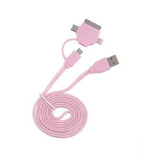 Load image into Gallery viewer, Go LMTCC1004N1P Lightning, MicroUSB, 30pin and Type-C 4 in 1 cable 100cm-Pink
