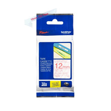 Load image into Gallery viewer, Brother Genuine TZE-132 Labelling Tape for P-Touch label Printers-Red on Clear, 12mm wide
