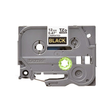 Load image into Gallery viewer, Brother Genuine TZE-334 Labelling Tape for P-Touch label Printers -Gold on Black, 12mm wide.
