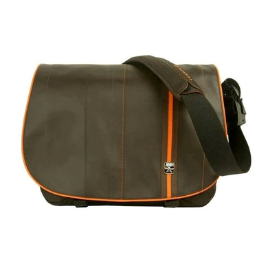Crumpler UD-002 The UglyDivorce Leather Bag fits 12-15.4-inch Laptops-Dk.Brown/Dark Orange