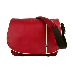 Crumpler UD-003 The UglyDivorce Leather Bag fits 12-15.4-inch Laptops-Dk.Red/White