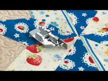 Load and play video in Gallery viewer, Brother F057 1/4 Piecing Foot with Guide for Sewing an accurate 1/4" (6.4mm) or 1/8" (3.2mm) seam allowance.
