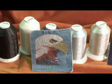 Load and play video in Gallery viewer, Madeira 9803070 Metallic Embroidery Thread FS NO.30 5000m Carbon
