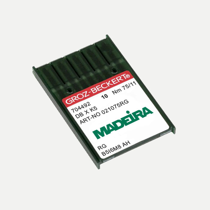 021075RG 75/11 DBXK5 75RG 10 Needle Pack for ZSK, Happy and Ricoma Industrial Single and Multi-Head Embroidery Machines