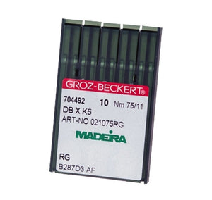 Madeira 021075RG DBXK5 75RG 75/11 Needles for ZSK, Happy and Ricoma Single and Multi-Head Industrial Embroidery Machines - Pack of 10