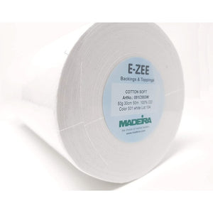 Madeira 051CS53W E-ZEE Cotton Soft Backing For Light, Medium and Heavy Woven Fabrics, as well as Caps 50g  30cmx 6x50m