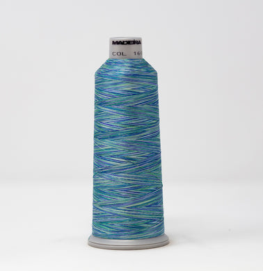 Madeira 7181601 POLYNEON GREEN NO.40 5000m Embroidery Thread-Multi Blue