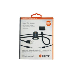 Griffin GC29040 Value Pack - Car Charger, USB to Micro with 30pin Connector & Aux Cable