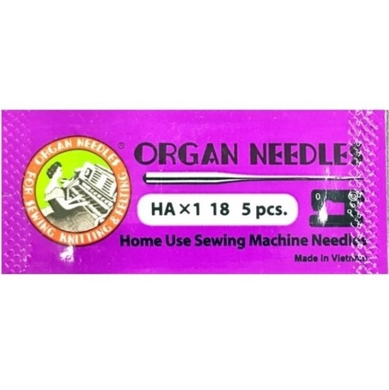 Organ HAX1 110/18 Domestic Needles for Home Sewing Machines -Pack of 5