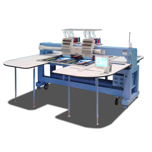 Happy Japan HFR-W-1502-120 2 Head 15 Needle Flat Bed Wide Area Industrial Embroidery Machine 600x1200mm
