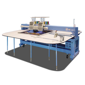 Happy Japan HFR-W-1502A-120 2 Head 15 Needle Flat Bed Wide Area Industrial Embroidery Machine 1200x1200mm