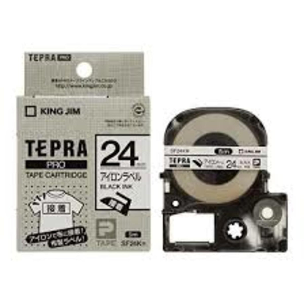 King Jim SF24K TERPA PRO Tape Cartridge for Fabrics/ Ironing Black Ink 24mm-Made in Japan