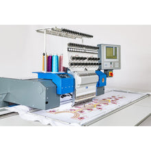 ZSK Sprint 7 XL 18-Needle Universal Portal Tubular Embroidery Machine - Made in Germany  ، تحميل الصورة في عارض المعرض

