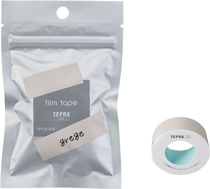 King Jim TPT15-008 TEPRA Lite Film Tape Width 15mm Grege-Made in Japan