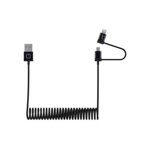 Gosh Y2 Lynk Cable+ Charge/Sync 2in1 8pin & MicroUSB Coiled