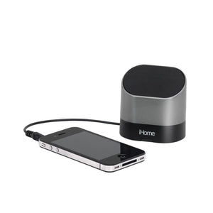 iHome iHM63 Portable Rechargeable Mini Speaker Silver for iPhone,Laptop and MP3 Player